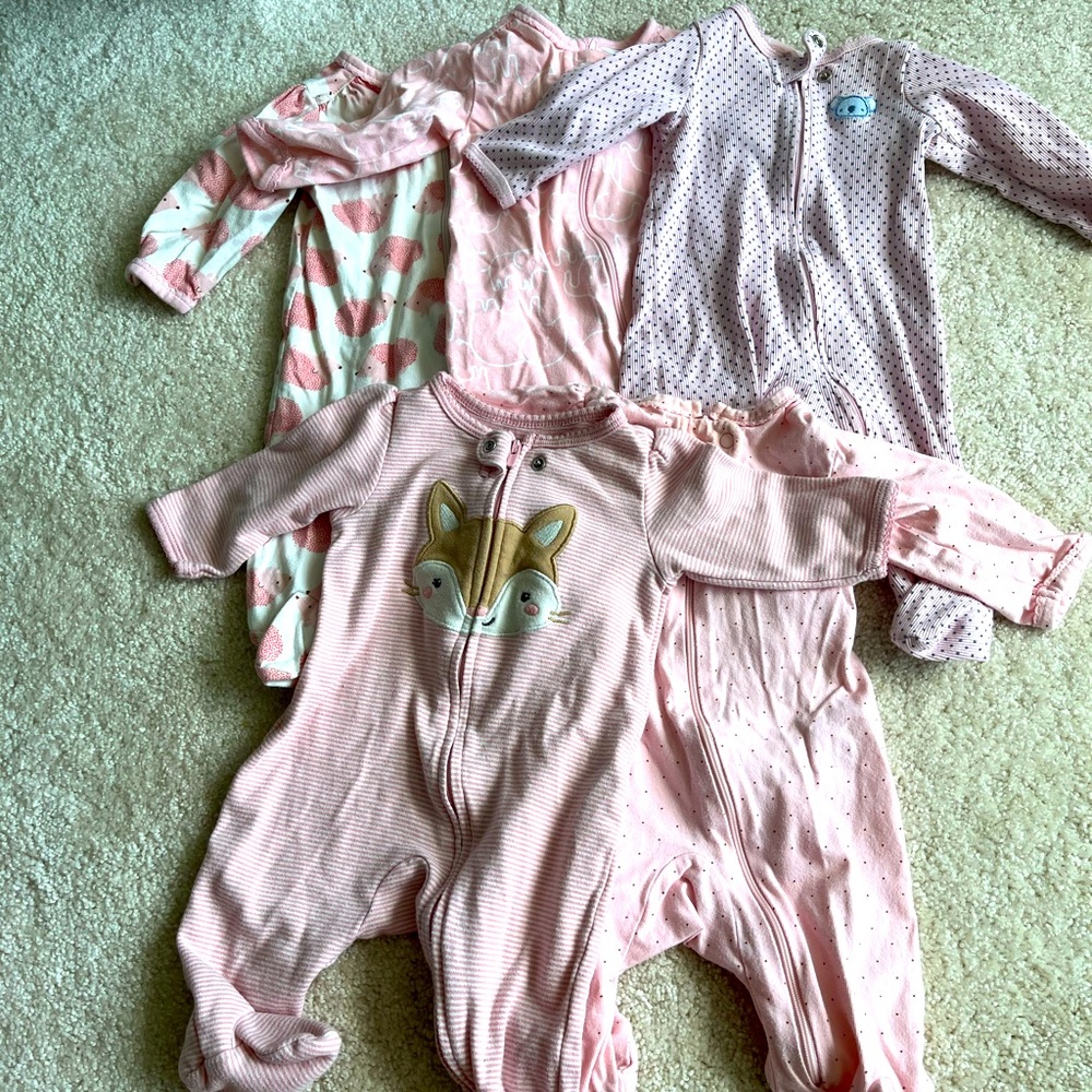 CARTER'S Baby Girl 3M Pajama Bundle